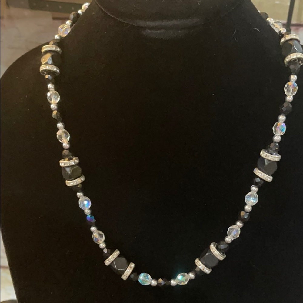 Costume jewelry black and white crystals w/CZS